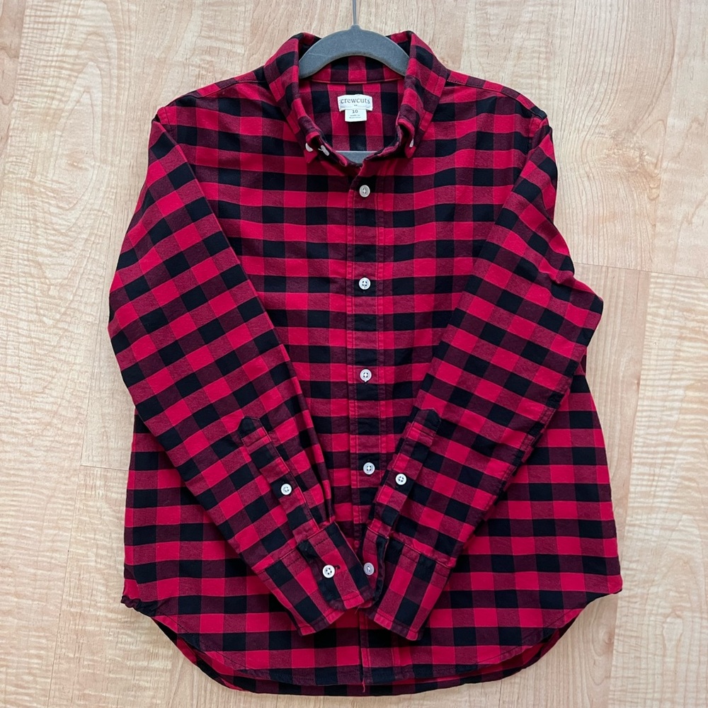 JCREW - crewcuts button down. Red & black. Size 10.